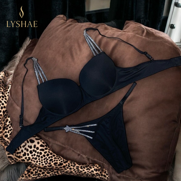 Lyshae Angel Siyah Sütyen String Takımı, Siyah Angel İç Giyim Seti, Lyshae Premium Siyah Lingerie, Siyah Sütyen ve String Set, Gelin İçin Siyah İç Çamaşırı, Lyshae Angel Siyah Bralet Set, Angel Siyah İç Giyim Takımı, Lyshae Angel Lingerie Set