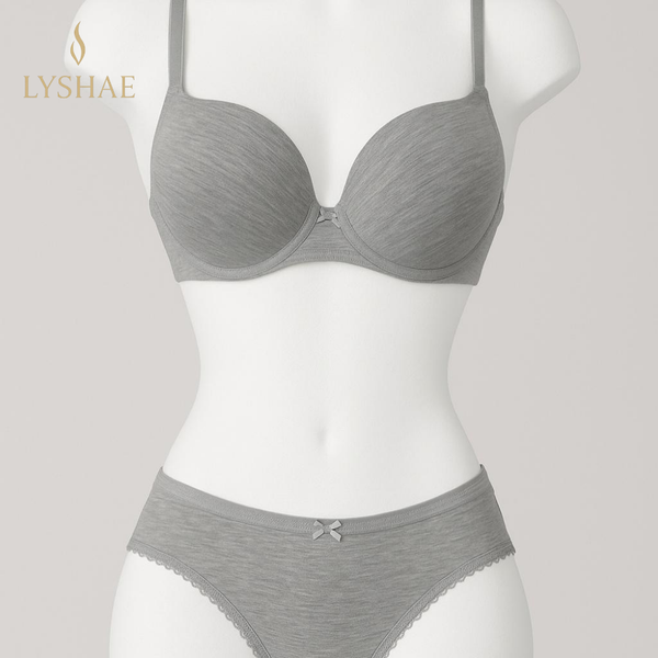 Lyshae Gri Kurdeleli Lingerie Set, Premium Kadın Ic Giyim, Seksi Gri Sutyen ve Kulot, Lyshae Kadın Ic Giyim Takimi, Kurdele Detayli Gri Lingerie