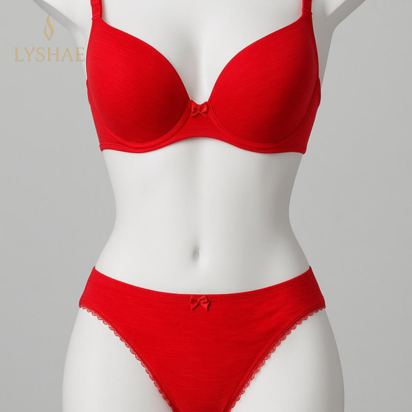 Lyshae Kirmizi Kurdeleli Lingerie Set, Premium Kadın Ic Giyim Takimi, Seksi Kirmizi Sutyen ve Kulot, Lyshae Kadın Ic Giyim, Kurdele Detayli Kirmizi Set