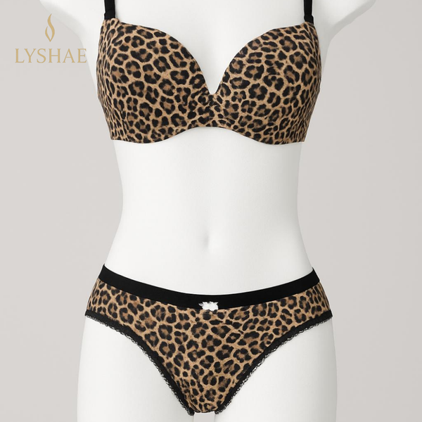 Lyshae Leopar Kurdeleli Lingerie Set, Premium Kadın Ic Giyim, Seksi Leopar Sutyen ve Kulot, Lyshae Kadın Ic Giyim Takimi, Kurdele Detayli Leopar Set
