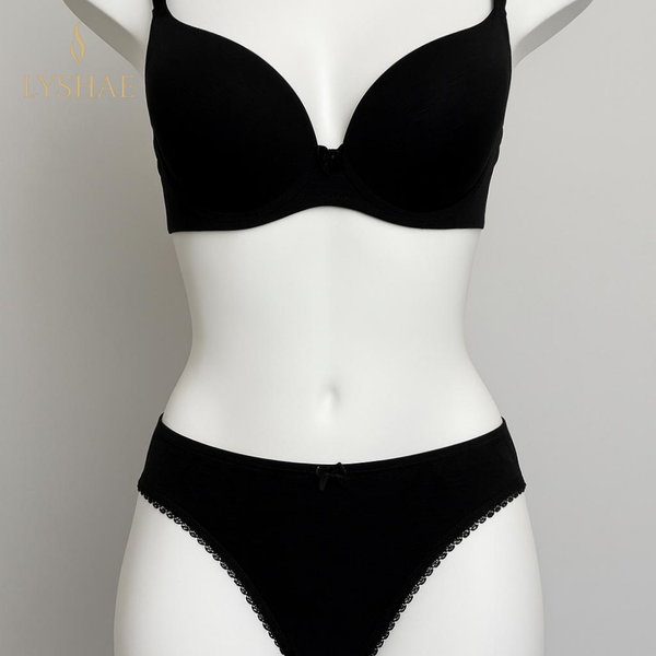 Lyshae Siyah Kurdeleli Lingerie Set, Premium Kadın Ic Giyim Takimi, Seksi Siyah Sutyen ve Kulot, Lyshae Kadın Ic Giyim, Kurdele Detayli Siyah Lingerie