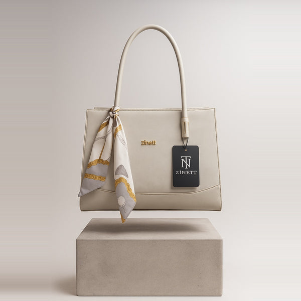 LYSHAE Zarafet Serisi, Eşarp Detaylı çanta, Yapılandırılmış Omuz Çantası